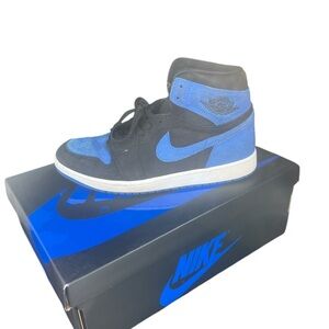 Nike Air Jordan 1 High-Top Sneakers - Black and Blue